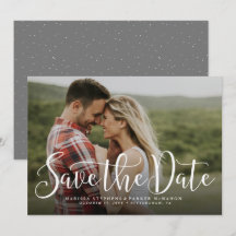 Save the Date einfache Skriptwaagerechte Fotokarte
