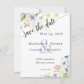 Save the Date Einfache Wildblume Hochzeit Einladung (Vorderseite)