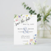 Save the Date Einfache Wildblume Hochzeit Einladung (Stehend Vorderseite)