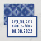SAVE THE DATE einfacher Blocktyp moderner Königsbl RSVP Karte (Vorne/Hinten)