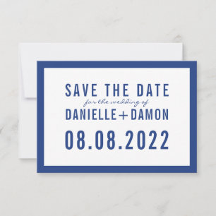 SAVE THE DATE einfacher Blocktyp moderner Königsbl RSVP Karte