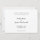 Save The Date| Einfaches Datum September 2021 Einladung (Rückseite)