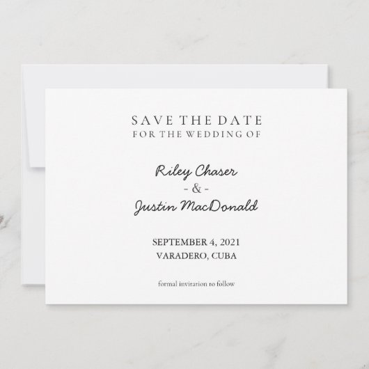 Save The Date| Einfaches Datum September 2021 Einladung (Rückseite)