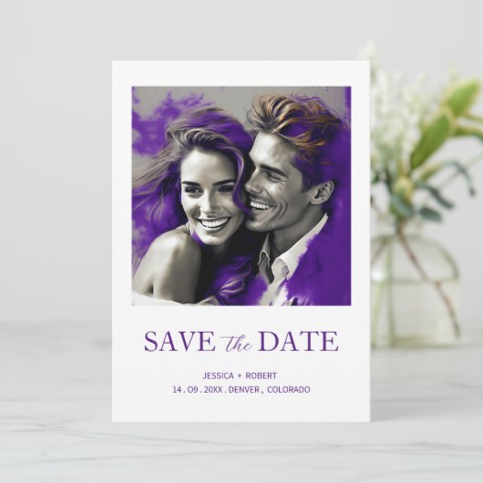 SAVE THE DATE EINFACHES MODERNES DESIGN EINLADUNG (Stehend Vorderseite)