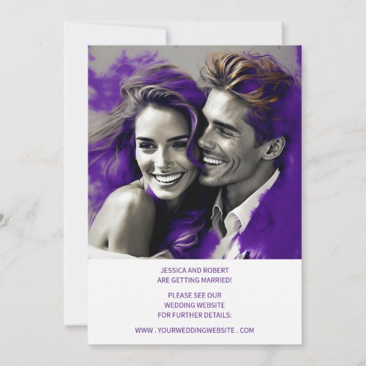 SAVE THE DATE EINFACHES MODERNES DESIGN EINLADUNG (Rückseite)