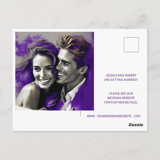 SAVE THE DATE EINFACHES MODERNES DESIGN POSTKARTE (Rückseite)