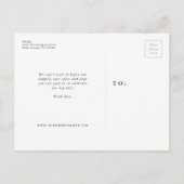 Save the Date einfaches Skript-Foto Ankündigungspostkarte (Rückseite)