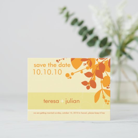 SAVE THE DATE: Eingeborene Postkarte (Stehend Vorderseite)