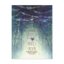 Save the Date eingeschlossene Waldstring-Leuchten