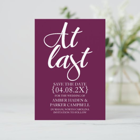 Save the Date einladen | Endlich (Stehend Vorderseite)