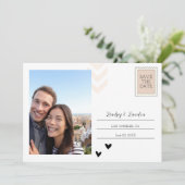 Save the Date einladen Postkarte - Minimalistisch  (Stehend Vorderseite)