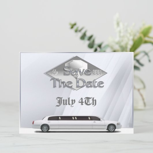 Save the Date einladen von preiswerten Monogrammen (Stehend Vorderseite)