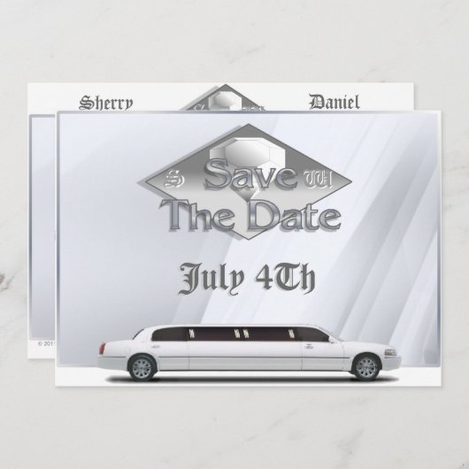 Save the Date einladen von preiswerten Monogrammen (Vorne/Hinten)