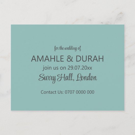 Save the Date einladende Ankündigung anpassen (Rückseite)