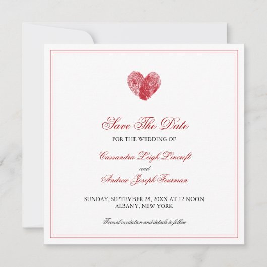 Save the Date einladende Fingerabdrücke (Vorderseite)