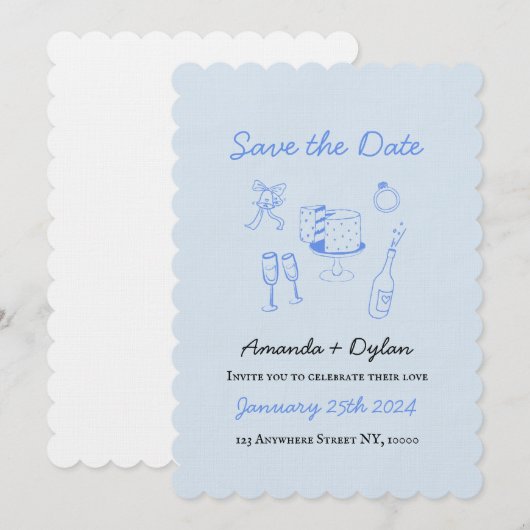 Save the Date Einladung (Vorne/Hinten)