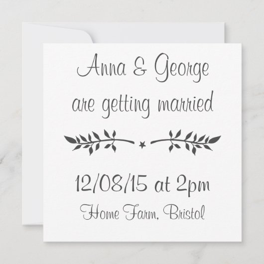 Save the Date Einladung (Rückseite)