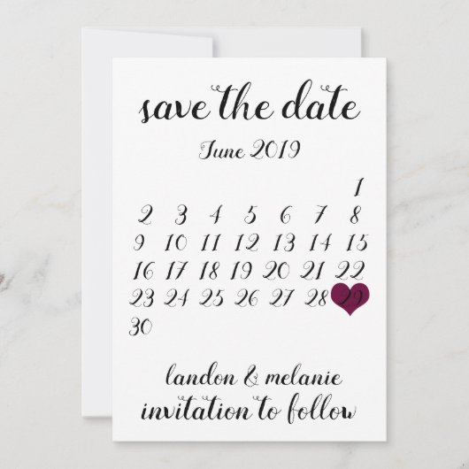 Save the Date Einladung (Vorderseite)