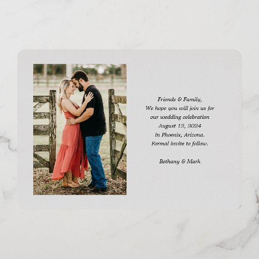 Save the Date Einladung (Rückseite)