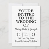 Save the Date Einladung (Vorderseite)