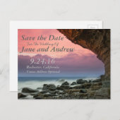 Save the Date Einladung am Strand Postkarte (Vorne/Hinten)