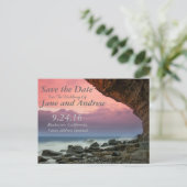 Save the Date Einladung am Strand Postkarte (Stehend Vorderseite)