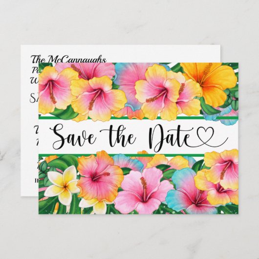 Save the Date Einladung auf Postkarte (Vorne/Hinten)