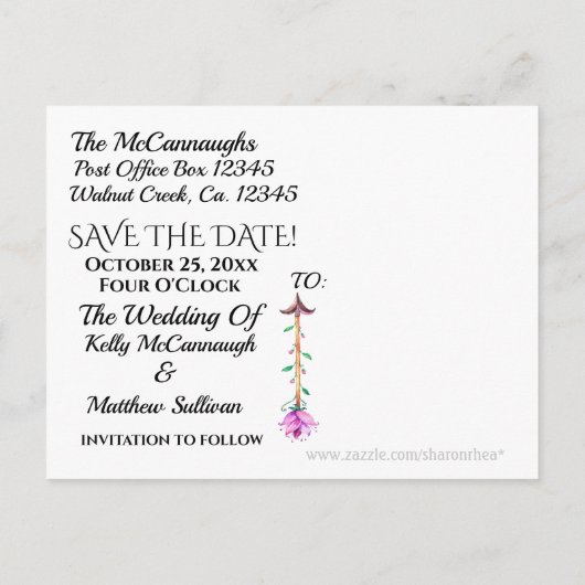 Save the Date Einladung auf Postkarte (Rückseite)