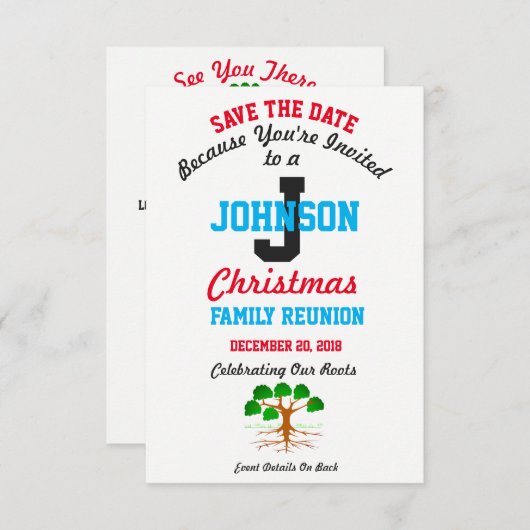 Save the Date Einladung Combo - Family Wiedersehen (Vorne/Hinten)