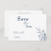Save the Date Einladung - Elegantes Blumendesign (Vorne/Hinten)