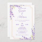 Save the Date Einladung Lavander lila (Vorne/Hinten)
