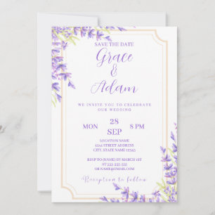 Save the Date Einladung Lavander lila