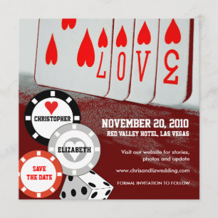 Save the Date Einladung Liebe Casino Card 3