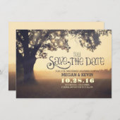 Save the Date Einladung mit Baum & Licht (Vorne/Hinten)