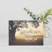 Save the Date Einladung mit Baum & Licht (Stehend Vorderseite)