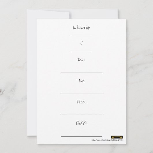 Save the Date Einladung mit Bugs-Krawatte Schwarz- (Rückseite)