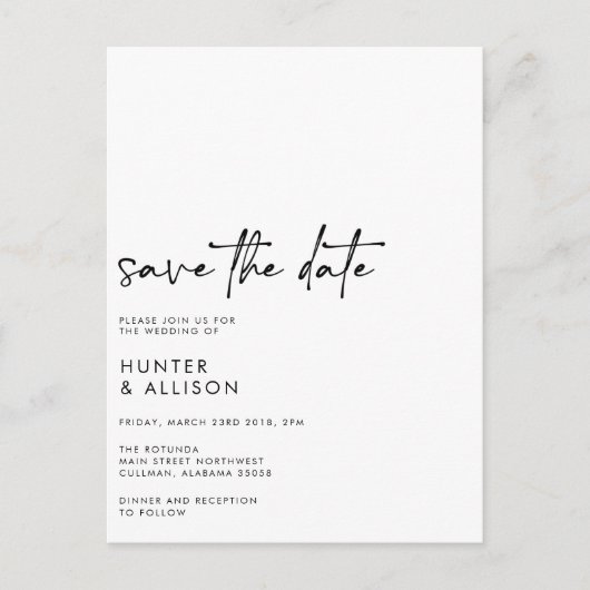 Save the Date Einladung Postkarte (Vorderseite)