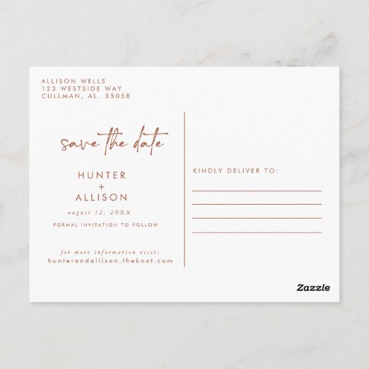 Save the Date Einladung Postkarte (Rückseite)