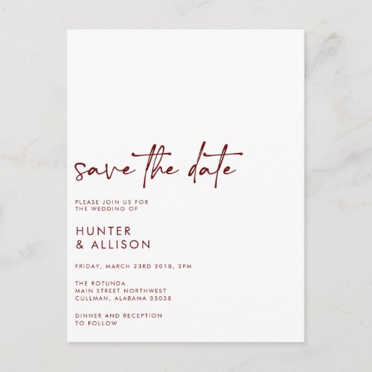 Save the Date Einladung Postkarte (Vorderseite)