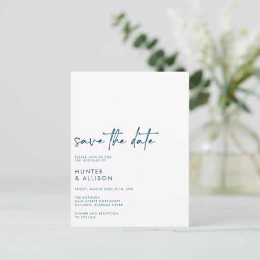 Save the Date Einladung Postkarte (Stehend Vorderseite)
