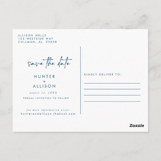 Save the Date Einladung Postkarte (Rückseite)