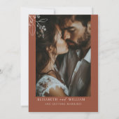 Save the Date Einladung Terracotta Floral (Rückseite)