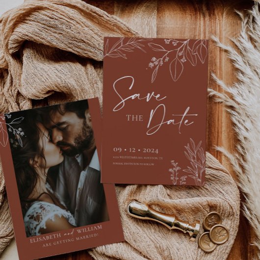 Save the Date Einladung Terracotta Floral