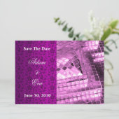 Save the Date Einladung Violet Gemstone Mosaik (Stehend Vorderseite)