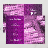 Save the Date Einladung Violet Gemstone Mosaik (Vorne/Hinten)