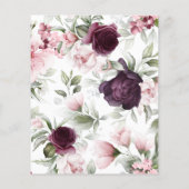 Save the Date Einladung von Burgundy Floral (Rückseite)