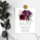 Save the Date Einladung von Burgundy Floral