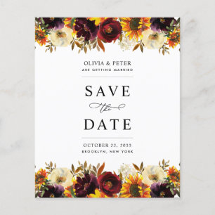 Save the Date Einladung von Burgundy Floral