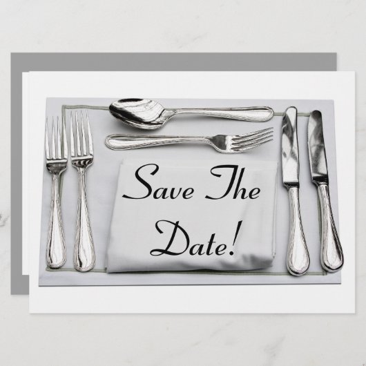 Save the Date Einladung zum Abendessen (Vorne/Hinten)