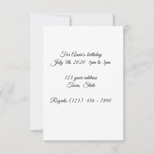 Save the Date Einladung zum Geburtstag (Rückseite)